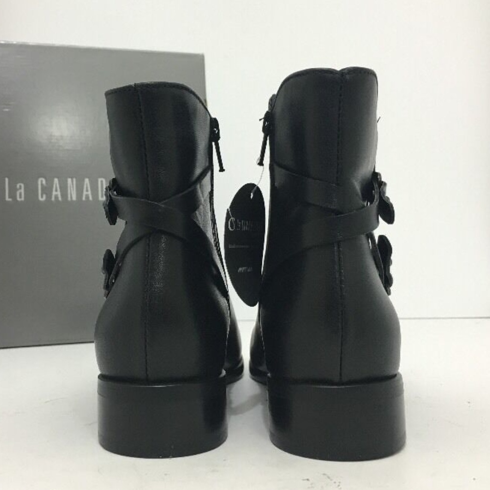 La Canadienne Waterproof Black Leather Ankle Boots - Picture 4 of 8